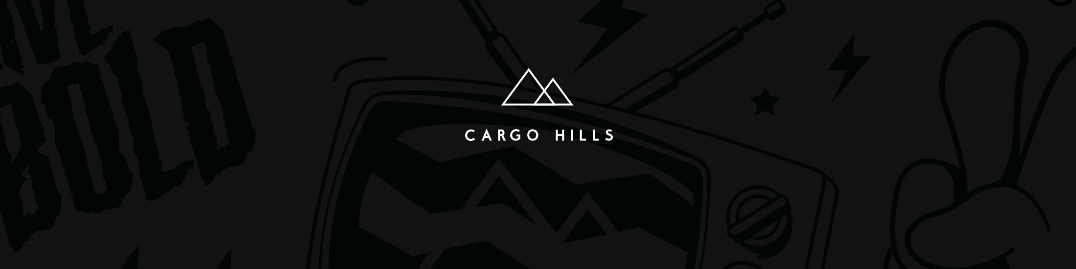 Black banner featuring the Cargo Hills logo with subtle icons behind